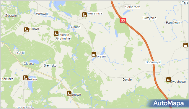 mapa Borzym, Borzym na mapie Targeo