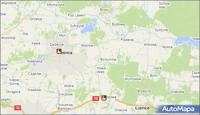 mapa Borzymów, Borzymów na mapie Targeo