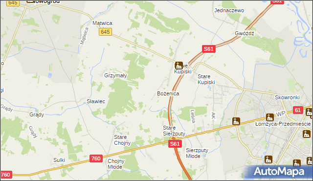 mapa Bożenica, Bożenica na mapie Targeo