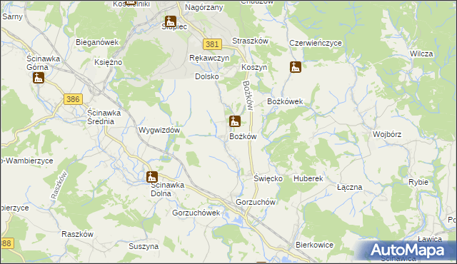 mapa Bożków, Bożków na mapie Targeo