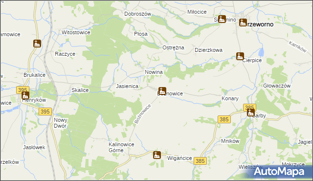 mapa Bożnowice, Bożnowice na mapie Targeo