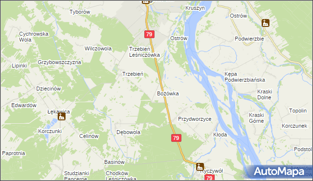 mapa Bożówka, Bożówka na mapie Targeo