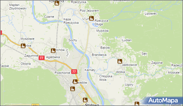 mapa Brandwica, Brandwica na mapie Targeo