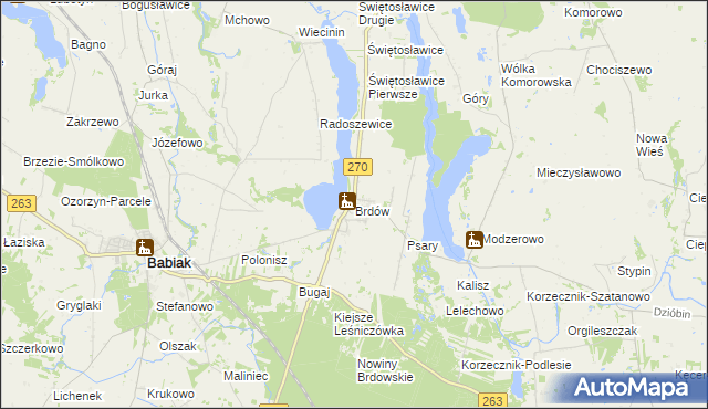 mapa Brdów, Brdów na mapie Targeo
