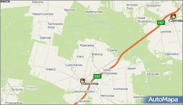 mapa Brenica, Brenica na mapie Targeo