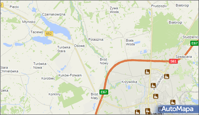 mapa Bród Nowy, Bród Nowy na mapie Targeo