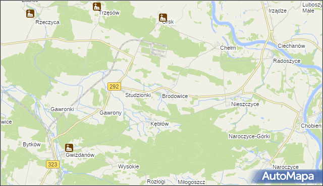 mapa Brodowice, Brodowice na mapie Targeo
