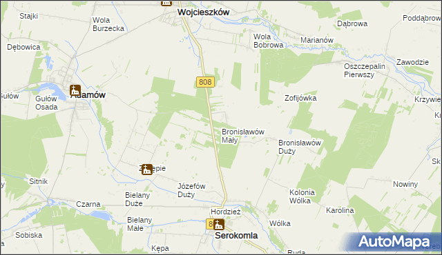 mapa Bronisławów Mały, Bronisławów Mały na mapie Targeo