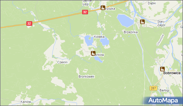 mapa Bronków, Bronków na mapie Targeo