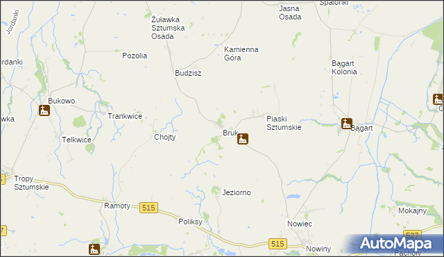 mapa Bruk gmina Dzierzgoń, Bruk gmina Dzierzgoń na mapie Targeo