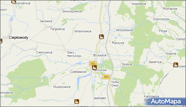 mapa Brukalice, Brukalice na mapie Targeo