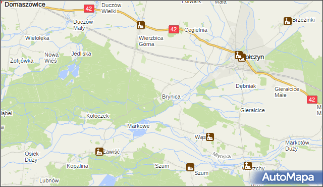 mapa Brynica gmina Wołczyn, Brynica gmina Wołczyn na mapie Targeo