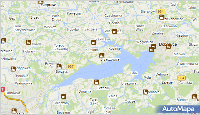 mapa Brzączowice, Brzączowice na mapie Targeo