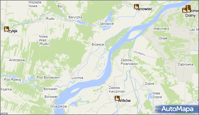 mapa Brześce-Kolonia, Brześce-Kolonia na mapie Targeo