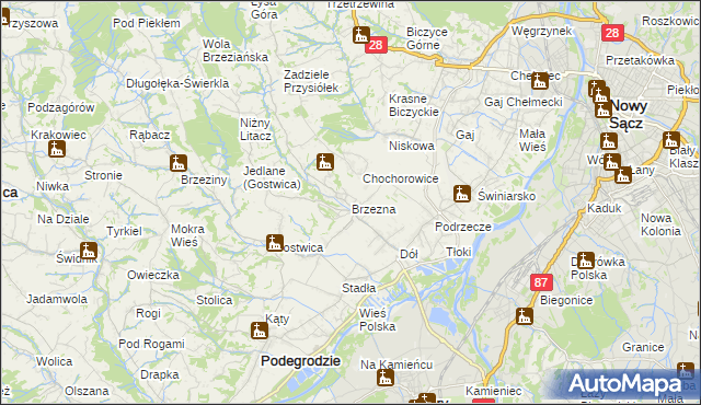 mapa Brzezna, Brzezna na mapie Targeo