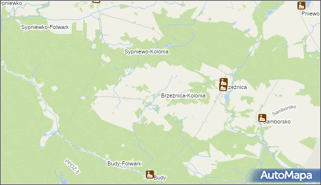 mapa Brzeźnica-Kolonia, Brzeźnica-Kolonia na mapie Targeo