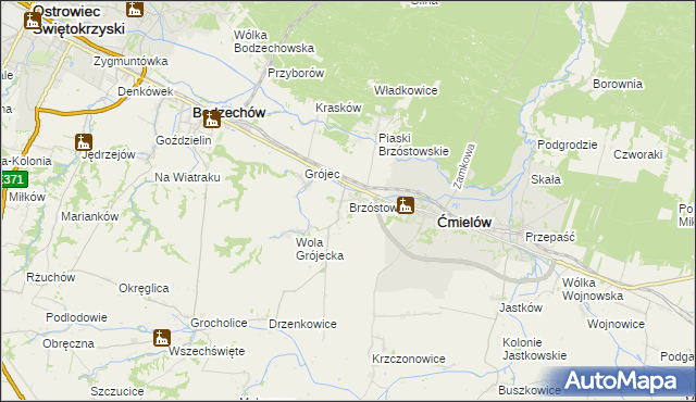 mapa Brzóstowa, Brzóstowa na mapie Targeo