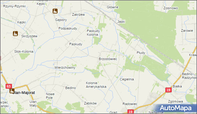 mapa Brzostówiec, Brzostówiec na mapie Targeo