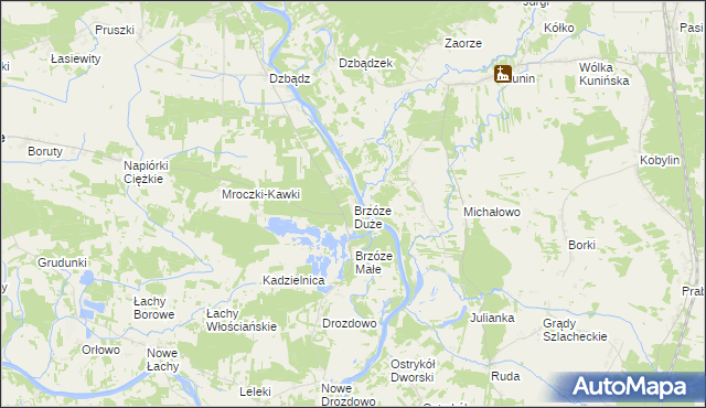 mapa Brzóze Duże, Brzóze Duże na mapie Targeo