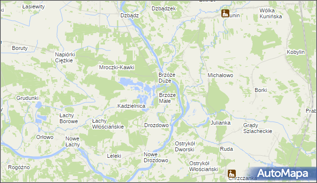 mapa Brzóze Małe, Brzóze Małe na mapie Targeo