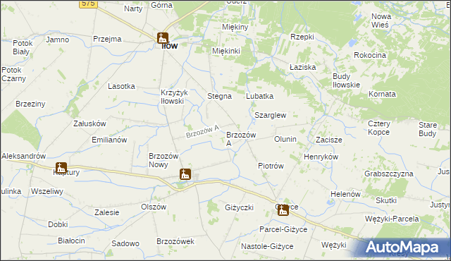 mapa Brzozów A, Brzozów A na mapie Targeo