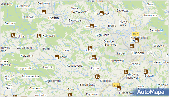 mapa Buchcice, Buchcice na mapie Targeo