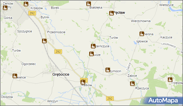 mapa Bucze gmina Grębocice, Bucze gmina Grębocice na mapie Targeo