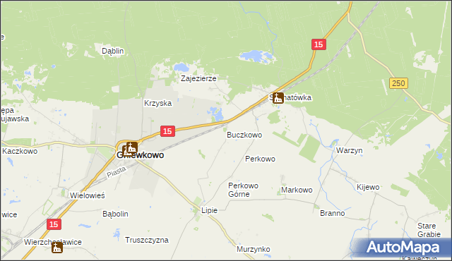 mapa Buczkowo gmina Gniewkowo, Buczkowo gmina Gniewkowo na mapie Targeo