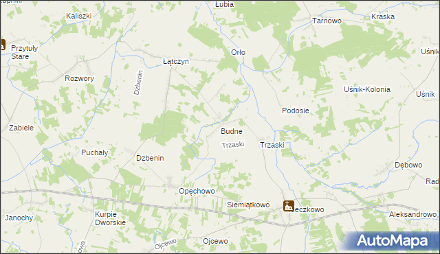 mapa Budne gmina Troszyn, Budne gmina Troszyn na mapie Targeo
