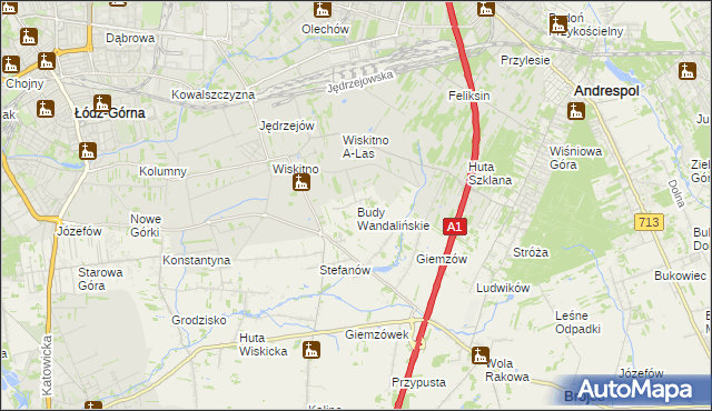 mapa Budy Wandalińskie, Budy Wandalińskie na mapie Targeo