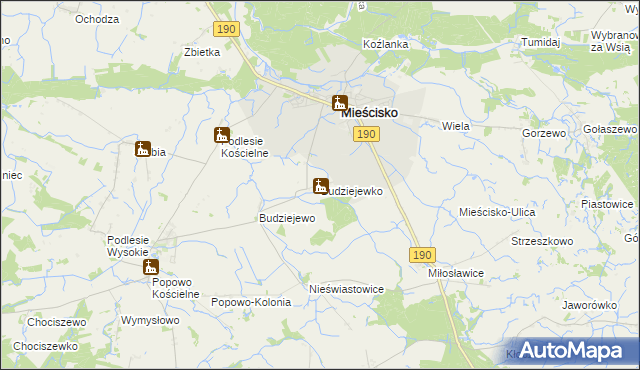 mapa Budziejewko, Budziejewko na mapie Targeo