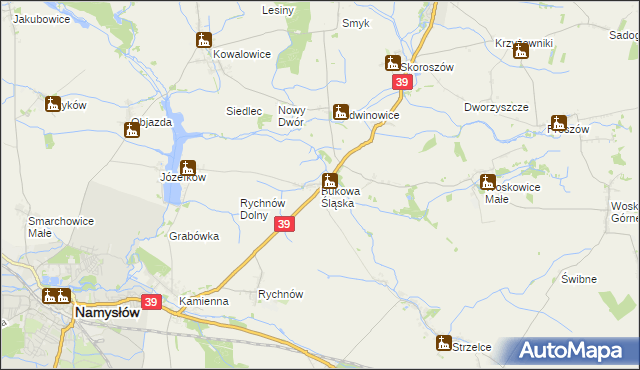 mapa Bukowa Śląska, Bukowa Śląska na mapie Targeo