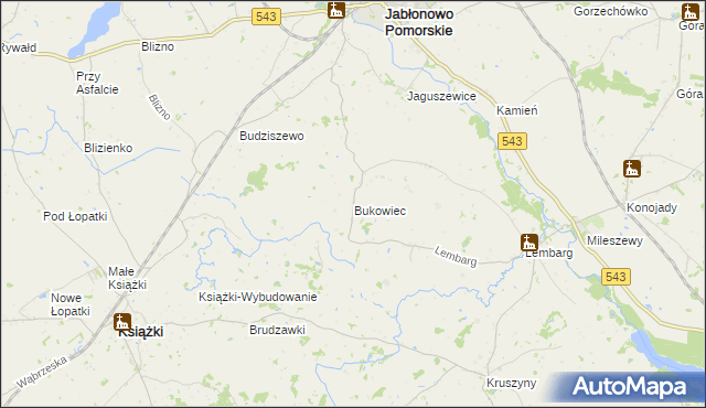 mapa Bukowiec gmina Jabłonowo Pomorskie, Bukowiec gmina Jabłonowo Pomorskie na mapie Targeo