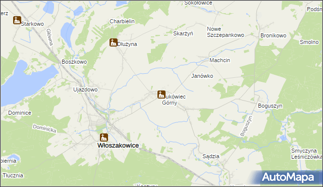 mapa Bukówiec Górny, Bukówiec Górny na mapie Targeo