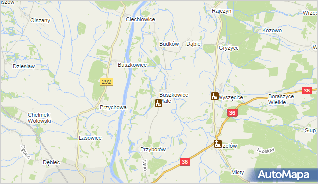 mapa Buszkowice Małe, Buszkowice Małe na mapie Targeo