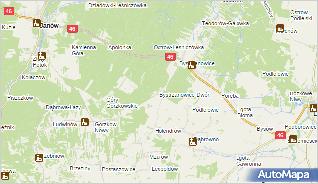 mapa Bystrzanowice-Dwór, Bystrzanowice-Dwór na mapie Targeo