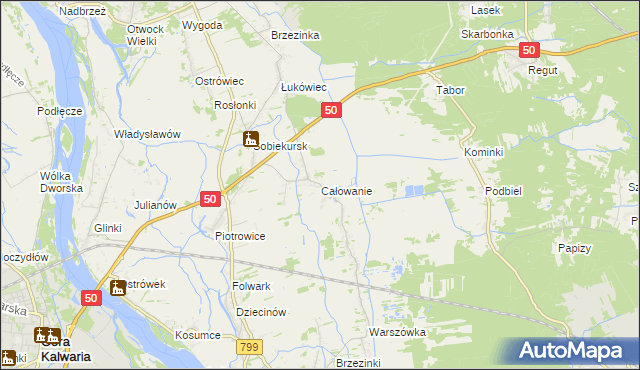 mapa Całowanie, Całowanie na mapie Targeo