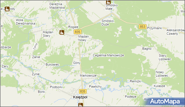 mapa Cegielnia-Markowicze, Cegielnia-Markowicze na mapie Targeo