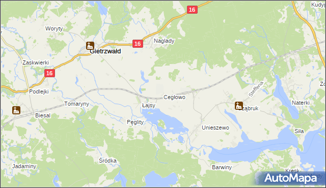 mapa Cegłowo, Cegłowo na mapie Targeo