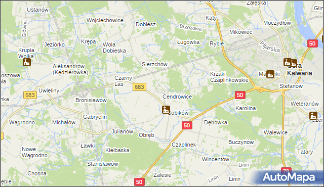 mapa Cendrowice, Cendrowice na mapie Targeo