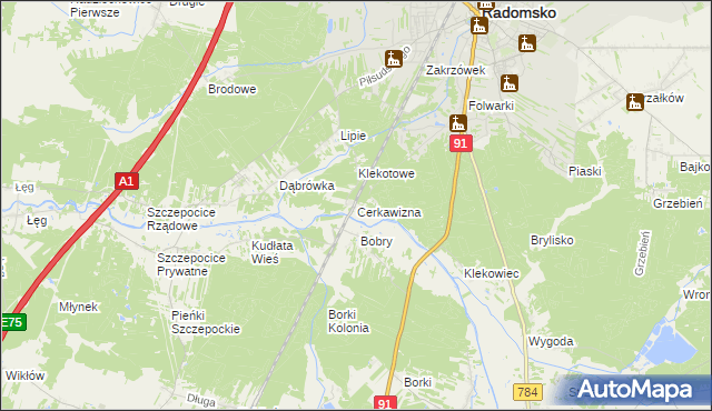 mapa Cerkawizna, Cerkawizna na mapie Targeo