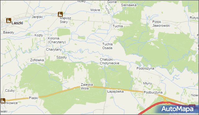 mapa Chałupki Chotynieckie, Chałupki Chotynieckie na mapie Targeo