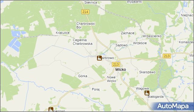 mapa Charbrowo, Charbrowo na mapie Targeo