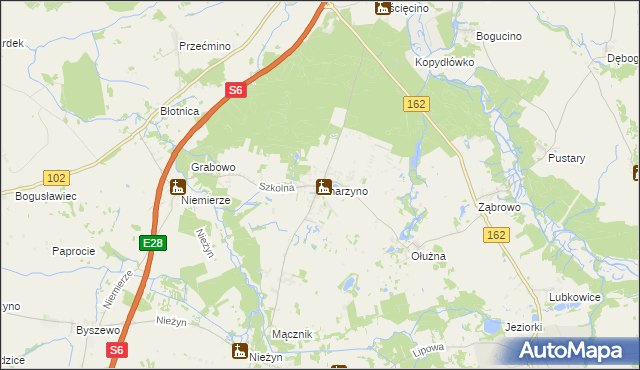 mapa Charzyno, Charzyno na mapie Targeo