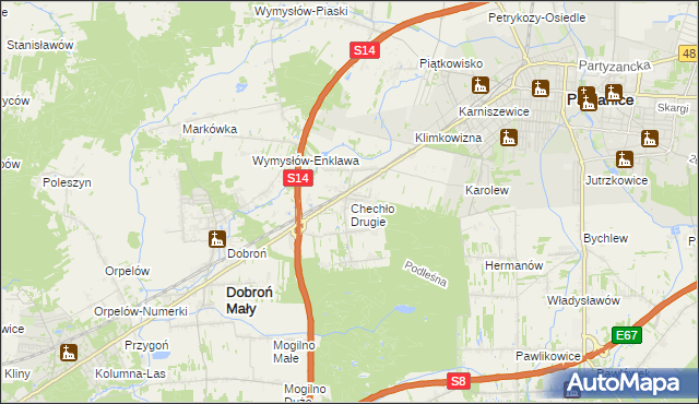 mapa Chechło Drugie, Chechło Drugie na mapie Targeo