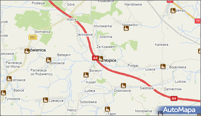 mapa Chłopice, Chłopice na mapie Targeo