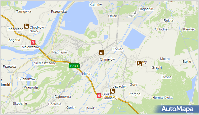 mapa Chmielów gmina Nowa Dęba, Chmielów gmina Nowa Dęba na mapie Targeo