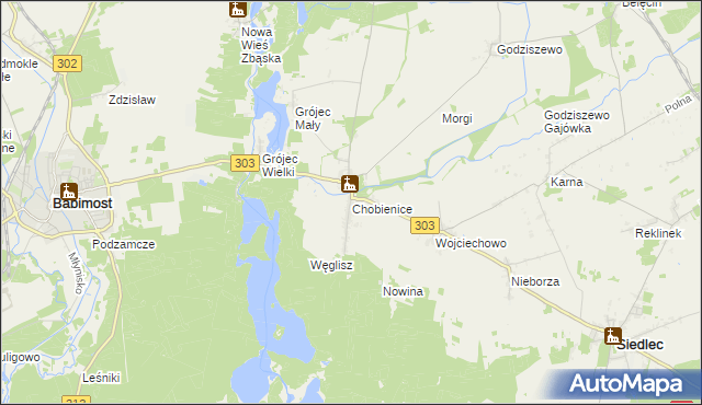 mapa Chobienice, Chobienice na mapie Targeo