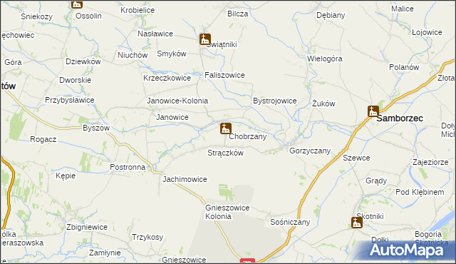 mapa Chobrzany, Chobrzany na mapie Targeo