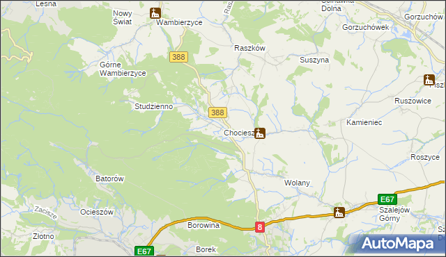 mapa Chocieszów, Chocieszów na mapie Targeo